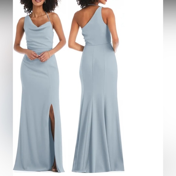 AFTER SIX Draped Cowl Neck Trumpet Gown Bridesmaid Formal Dress - Picture 1 of 8